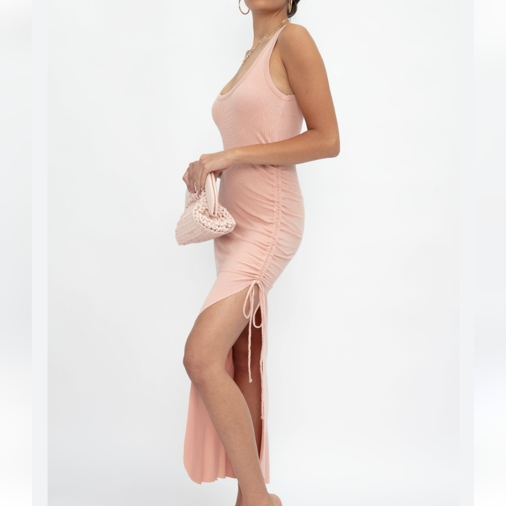 The Range Alloy Rib Cinched Midi Dress in Dusty Desert size S - Picture 5 of 17